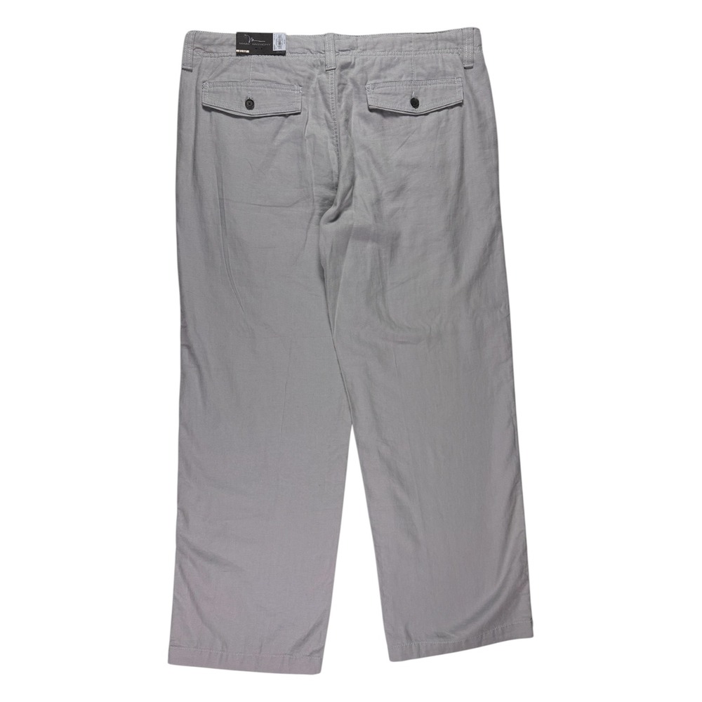 NWT Linen Blend Marc Anthony Slim Fit Trousers 36x30 Gray Summer Pants Vacation - Picture 3 of 7